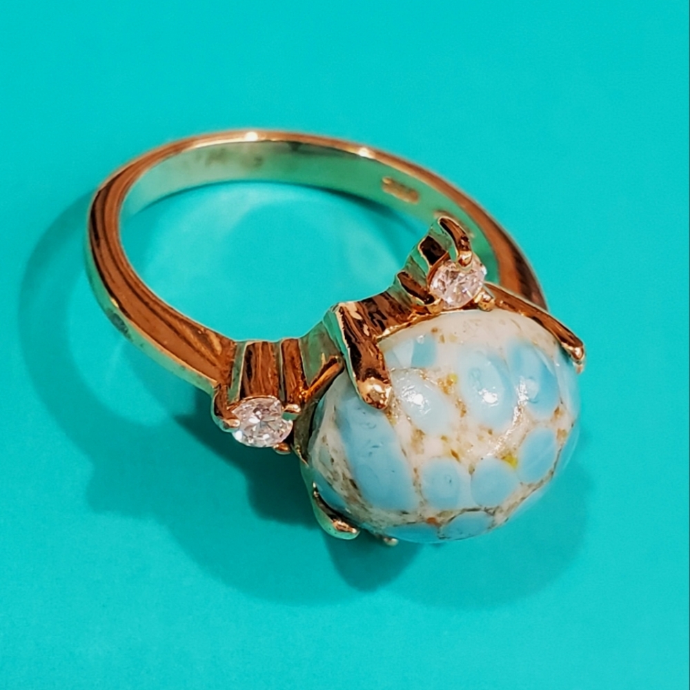 Gold Plated Turquoise Ring 925 UTC